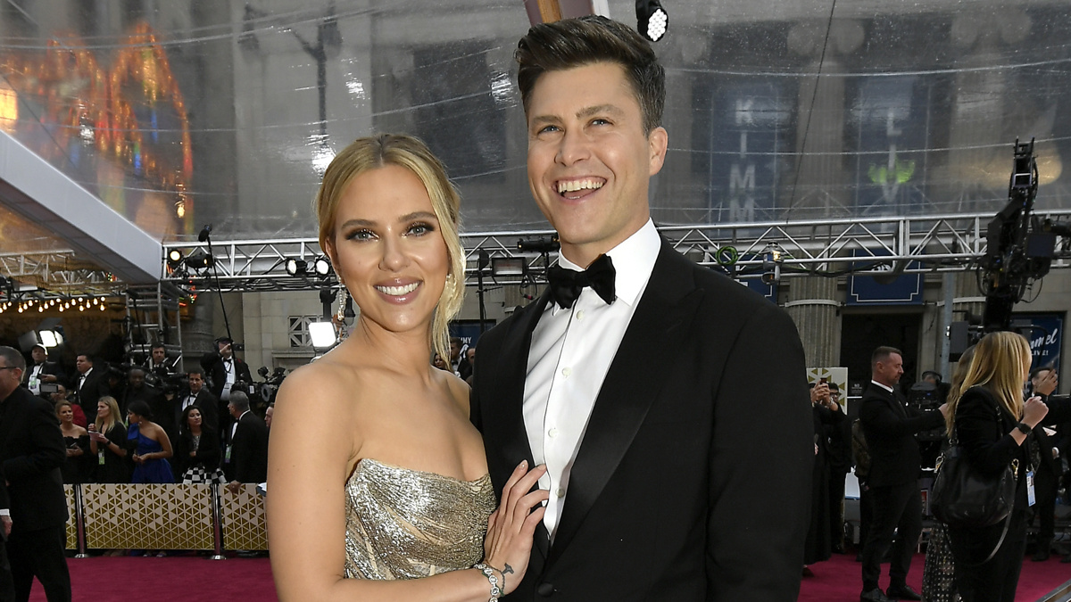 Scarlett Johansson - Colin Jost - 2/20 - Kevork Djansezian/Getty Images